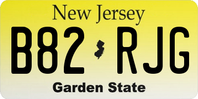 NJ license plate B82RJG