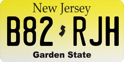 NJ license plate B82RJH
