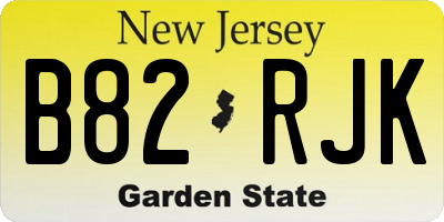 NJ license plate B82RJK