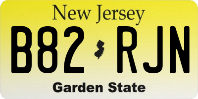 NJ license plate B82RJN