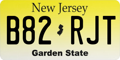 NJ license plate B82RJT