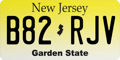 NJ license plate B82RJV