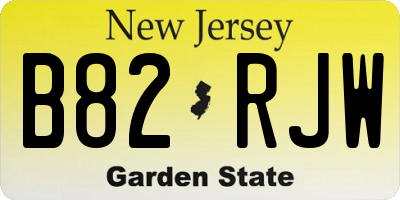 NJ license plate B82RJW