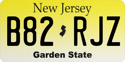 NJ license plate B82RJZ