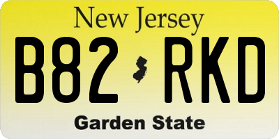 NJ license plate B82RKD