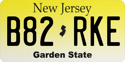 NJ license plate B82RKE