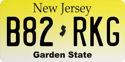 NJ license plate B82RKG