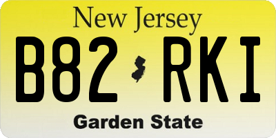 NJ license plate B82RKI