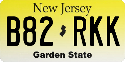 NJ license plate B82RKK
