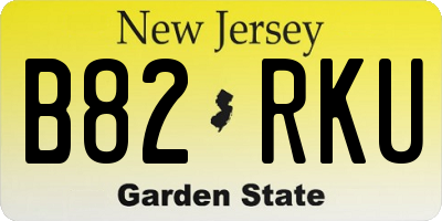 NJ license plate B82RKU