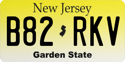 NJ license plate B82RKV