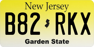 NJ license plate B82RKX