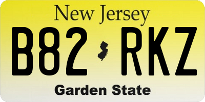 NJ license plate B82RKZ