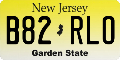 NJ license plate B82RLO
