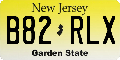 NJ license plate B82RLX