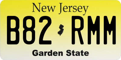 NJ license plate B82RMM