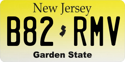 NJ license plate B82RMV