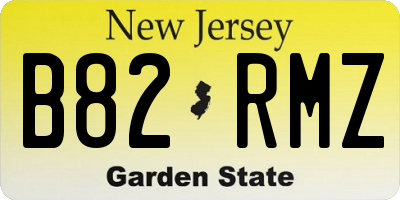 NJ license plate B82RMZ