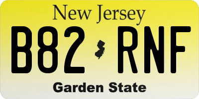 NJ license plate B82RNF