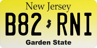 NJ license plate B82RNI