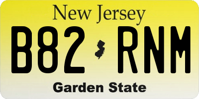 NJ license plate B82RNM