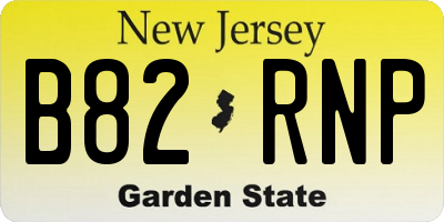 NJ license plate B82RNP
