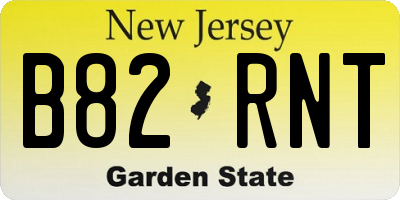 NJ license plate B82RNT