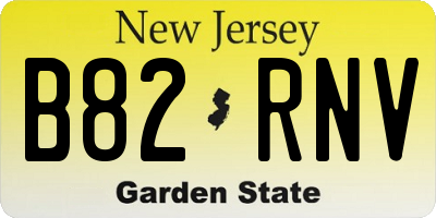 NJ license plate B82RNV