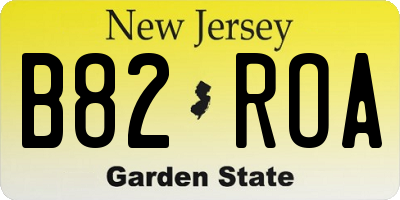 NJ license plate B82ROA