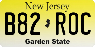 NJ license plate B82ROC