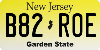 NJ license plate B82ROE