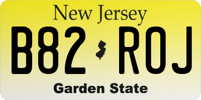 NJ license plate B82ROJ