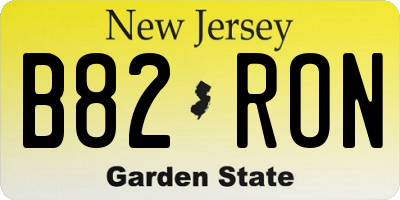NJ license plate B82RON