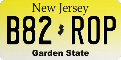 NJ license plate B82ROP