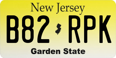 NJ license plate B82RPK