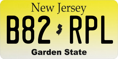 NJ license plate B82RPL