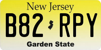 NJ license plate B82RPY