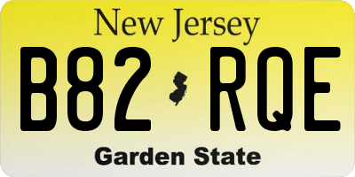 NJ license plate B82RQE