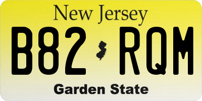 NJ license plate B82RQM