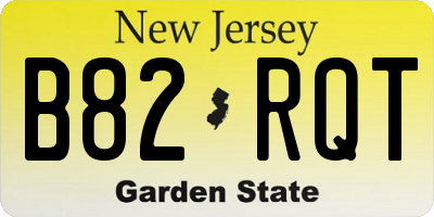 NJ license plate B82RQT