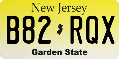 NJ license plate B82RQX