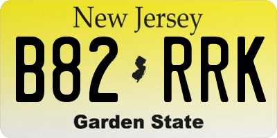 NJ license plate B82RRK
