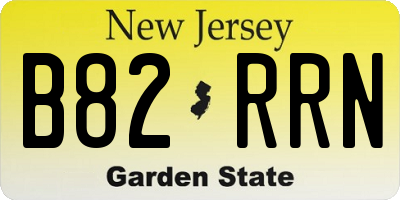NJ license plate B82RRN