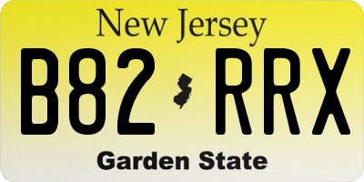 NJ license plate B82RRX