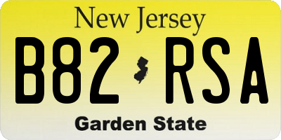 NJ license plate B82RSA