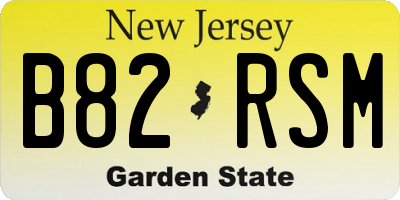 NJ license plate B82RSM