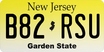 NJ license plate B82RSU