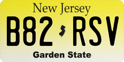 NJ license plate B82RSV