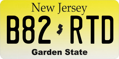 NJ license plate B82RTD
