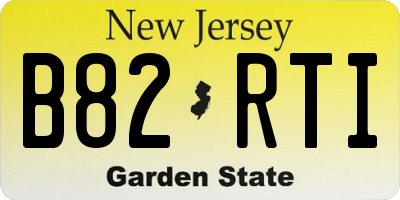 NJ license plate B82RTI